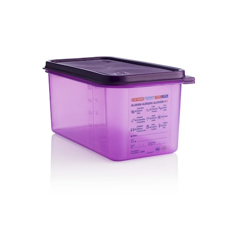 Araven ALLERGEN AIRTIGHT CONTAINER GN1/3, 6, 3qt PURPLE, 12 3/4" X 6 7/8" X 6" 61393